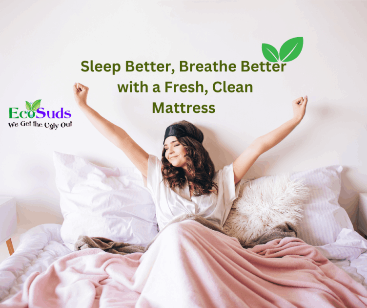 Woman waking rested after mattress cleaned by Ecosuds in Hamilton Ontario